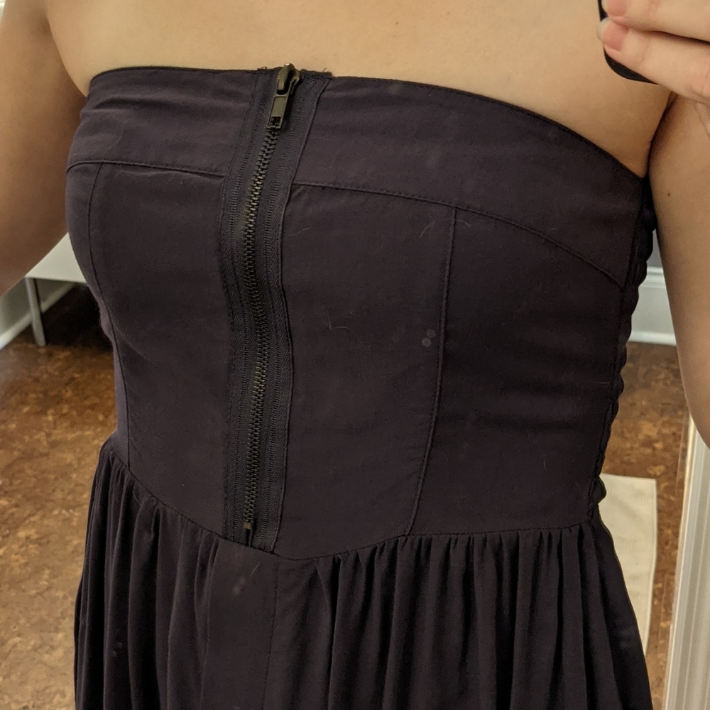 NWT XS Zara Strapless zipper dress purple